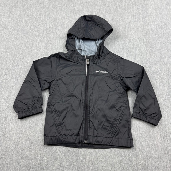 Columbia Jacket Toddler Boys 3T Black Glennaker Hooded Windbreaker Full Zip - Picture 1 of 11